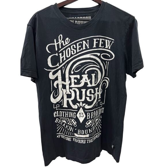 HEAD-RUSH Breaking Boundaries The Chosen Few Black Graphic Tee NWOT Sz M - Picture 1 of 5